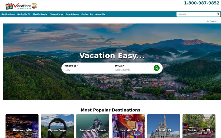 Screenshot of vacationsmadeeasy.com