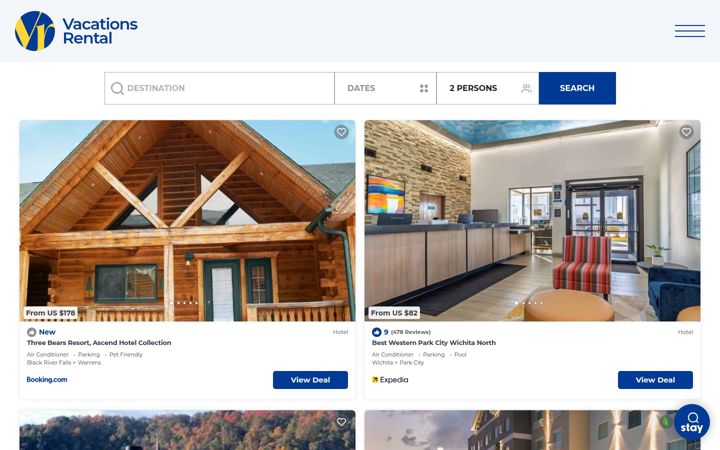 Screenshot of vacationsrental.com