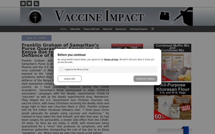 Skærmbillede af vaccineimpact.com