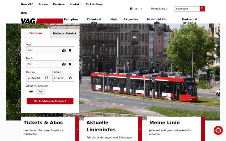 Screenshot of vag.de