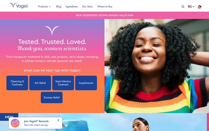 Screenshot of vagisil.com