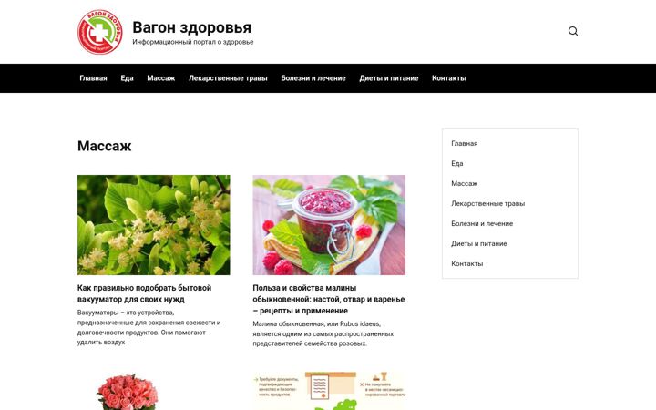 Screenshot of vagonzdorovya.ru