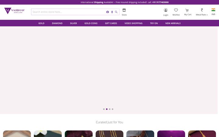Screenshot van vaibhavjewellers.com