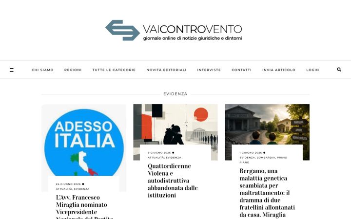 Screenshot of vaicontrovento.it