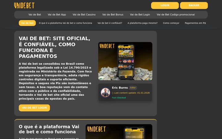 Screenshot of vaidebett.com