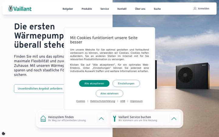 Screenshot of vaillant.de