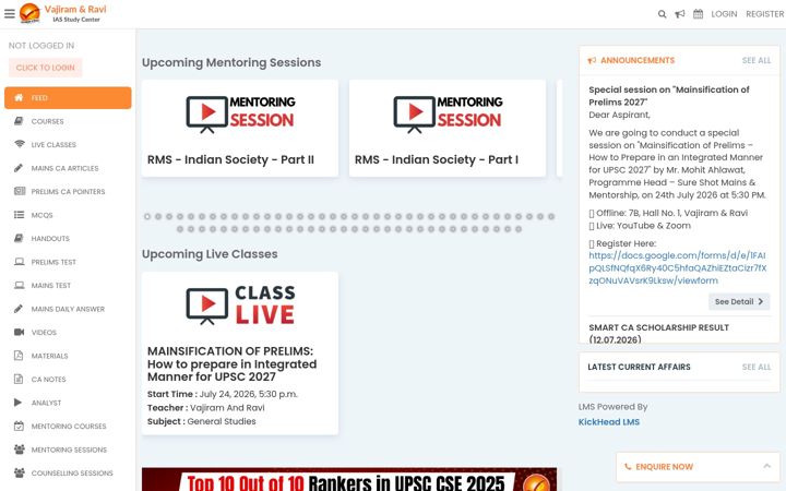 Screenshot of vajiramias.com