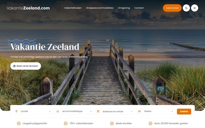 Screenshot of vakantiezeeland.com