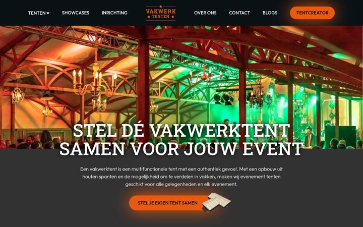 Ekraanipilt saidist vakwerktenten.nl