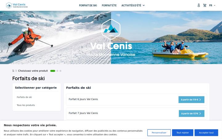 Screenshot of valcenis.ski