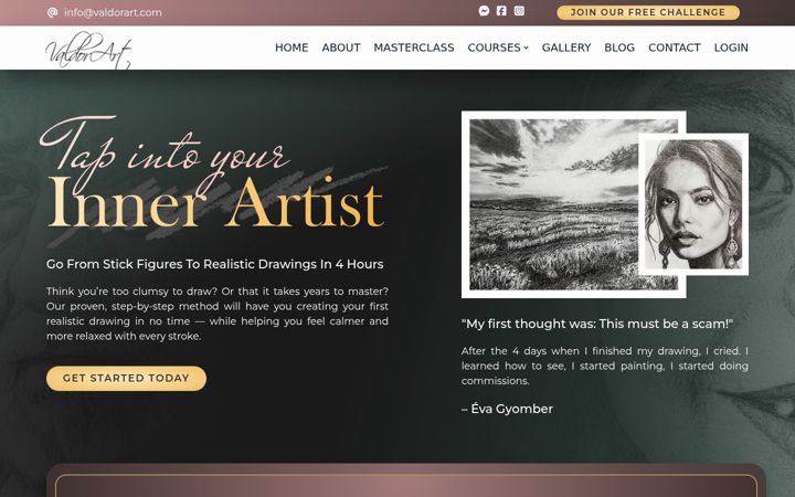 Screenshot of valdorart.com