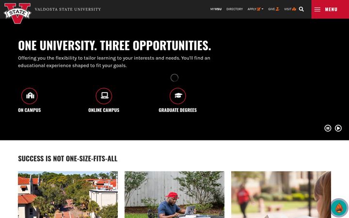 Screenshot of valdosta.edu
