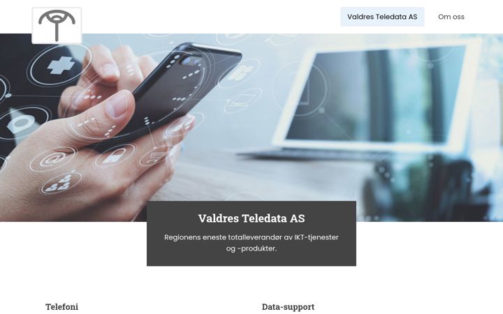 Screenshot of valdres-teledata.no