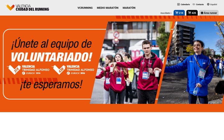 Captura de pantalla de valenciaciudaddelrunning.com