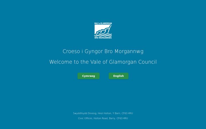 Kuvakaappaus sivustosta valeofglamorgan.gov.uk
