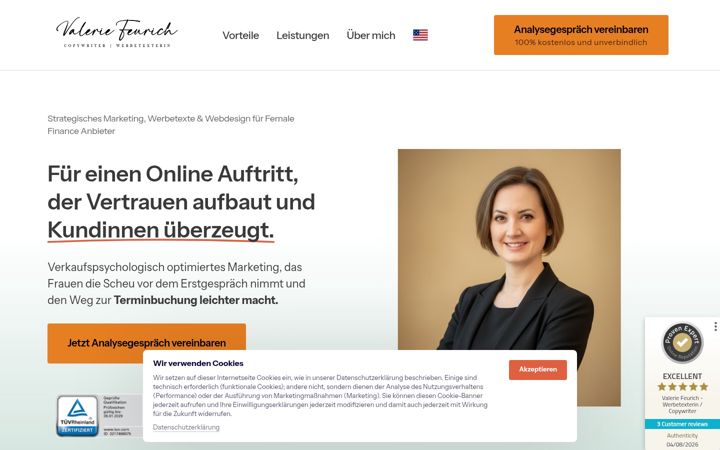 Ekraanipilt saidist valerie-feurich.de
