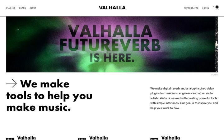 Screenshot of valhalladsp.com