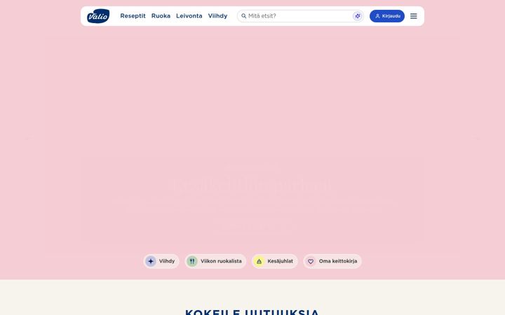 Ekraanipilt saidist valio.fi