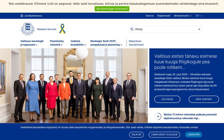 Screenshot of valitsus.ee