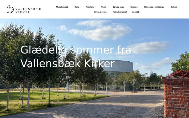Snímek obrazovky vallensbaekkirker.dk