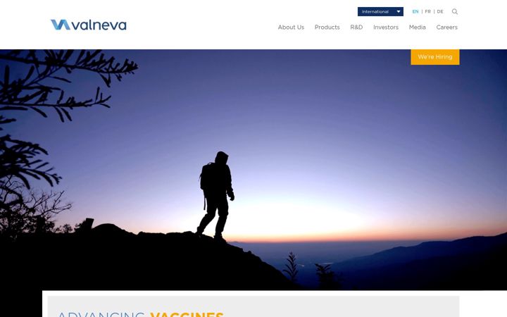 Screenshot of valneva.com