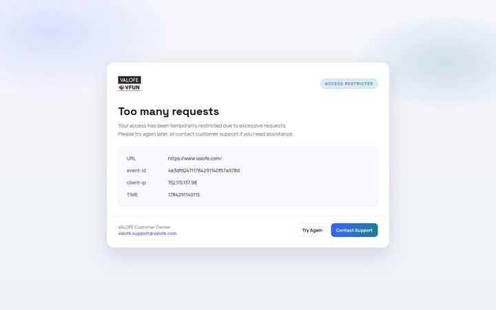 Screenshot von valofe.com