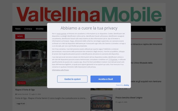Screenshot of valtellinamobile.it