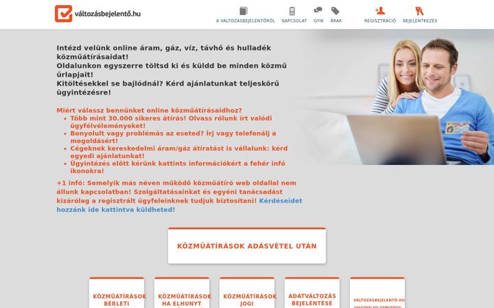 Skjámynd af valtozasbejelento.hu
