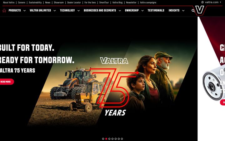Screenshot of valtra.com