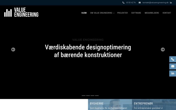 Screenshot of valueengineering.dk