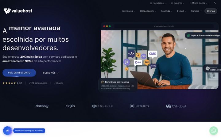 Screenshot of valuehost.com.br