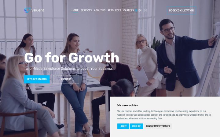 Screenshot of valuent.io