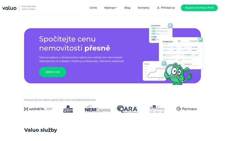 Screenshot ta' valuo.cz