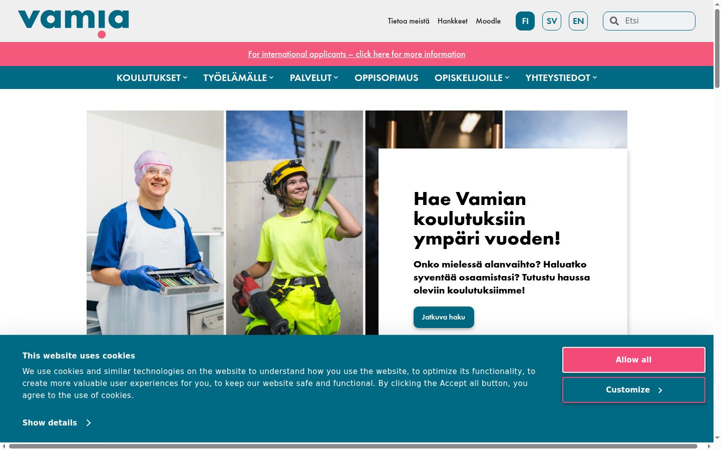 Screenshot of the consent banner shown before any interaction