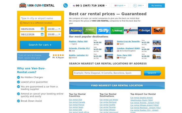 Screenshot di van-suv-rental.com
