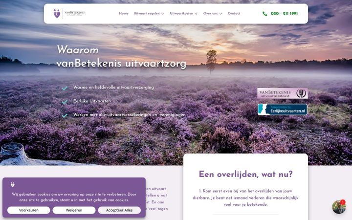 Snímek obrazovky vanbetekenisuitvaartzorg.nl