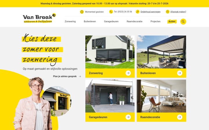 Skärmbild av vanbraakzonweringen.nl