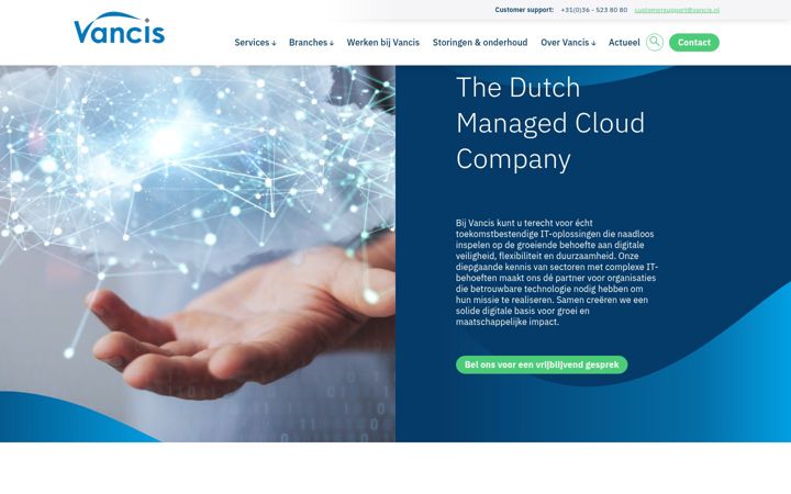 Screenshot of vancis.nl