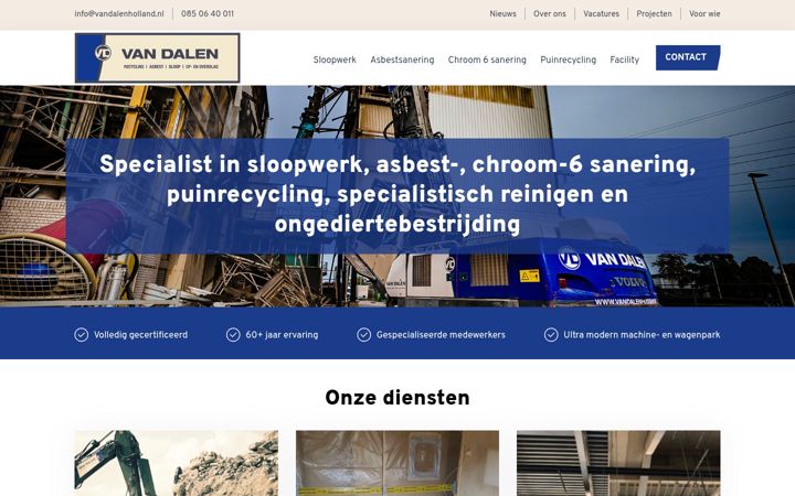 Snímek obrazovky vandalenholland.nl