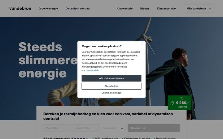 Screenshot του vandebron.nl