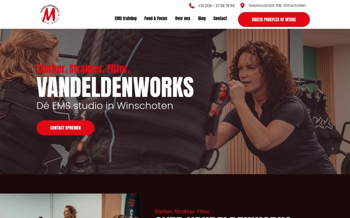 Captură de ecran a vandeldenworks.nl