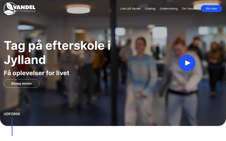 Ekrānuzņēmums no vandelefterskole.dk