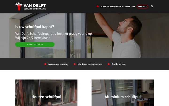 Screenshot of vandelftschuifpuireparatie.nl