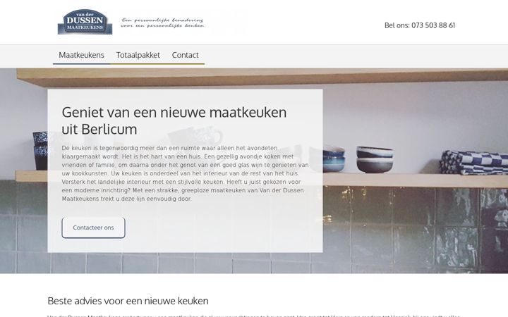 Ekraanipilt saidist vanderdussenmaatkeukens.nl