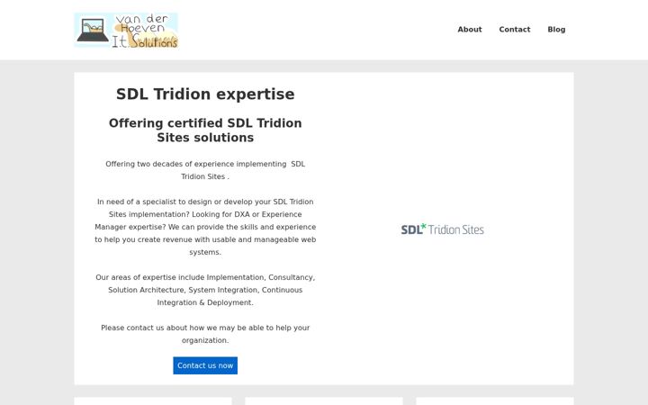 Captura de ecrã de vanderhoeven-it.com