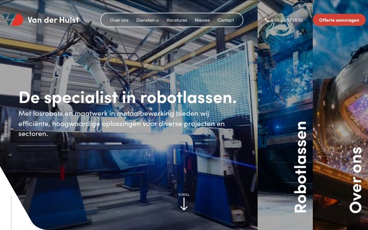 Screenshot of vanderhulstmetaal.nl