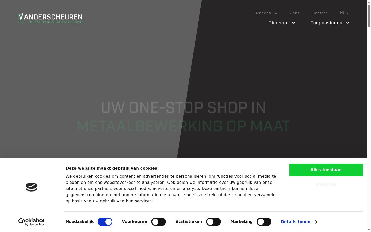 Screenshot of the consent banner shown before any interaction