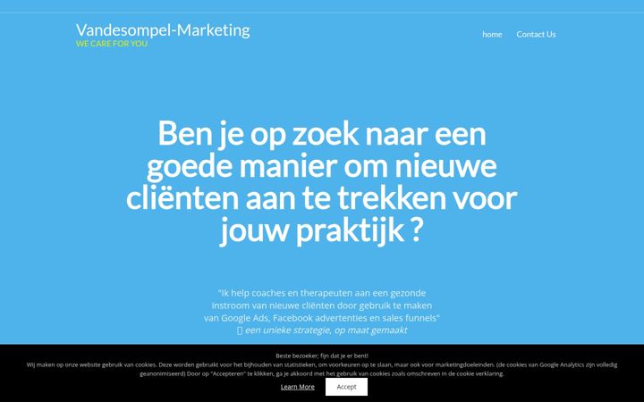 Екранна снимка на vandesompel-marketing.be