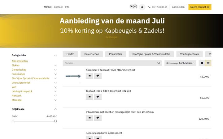 Screenshot of vandeweerdtshop.nl