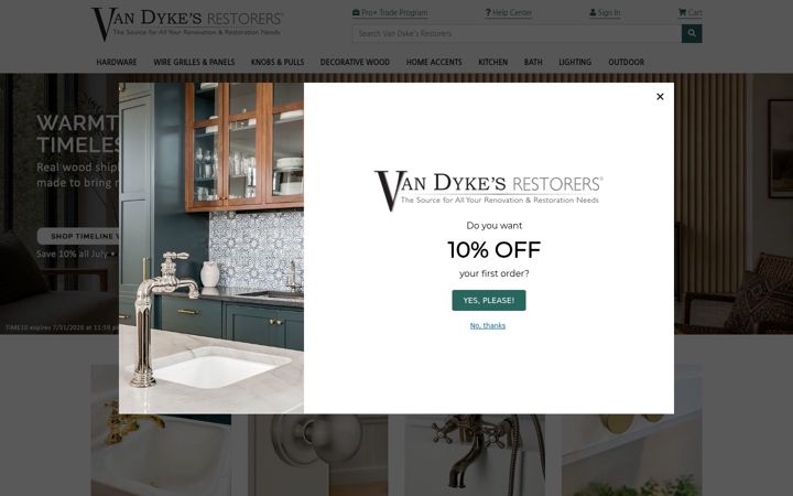 Screenshot of vandykes.com